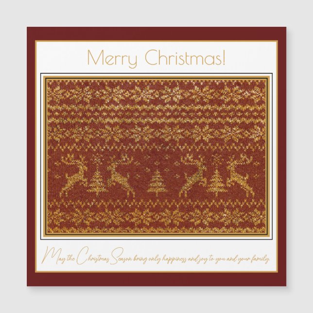  Christmas knitted pull detail with deers and tree (Front)