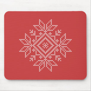 Christmas knitted snowflake art seasonal mouse pad