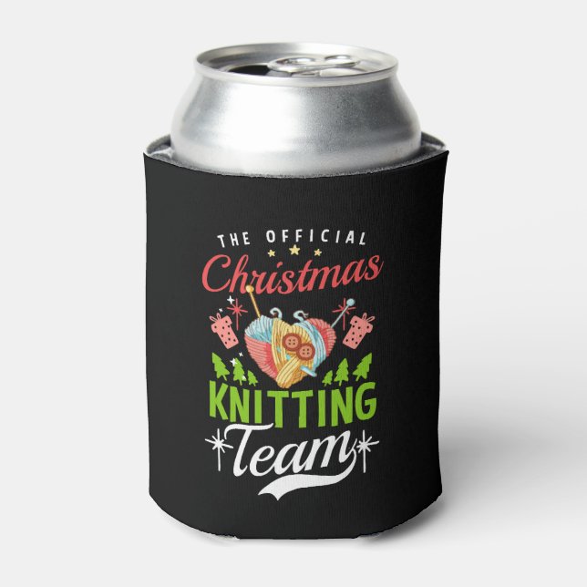 Christmas Knitting Christmas Knitting Team Can Cooler (Can Front)