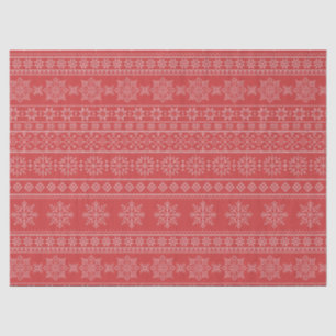 Christmas knitting nordic red white xmas snowflake tissue paper