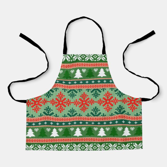 Christmas Knitting Pattern Apron (Front)