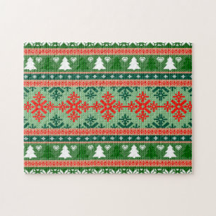 Christmas Knitting Pattern Jigsaw Puzzle
