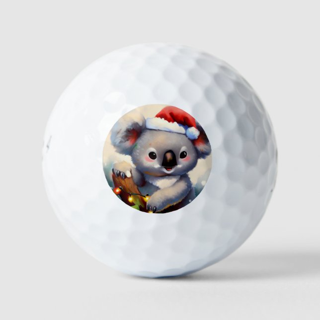 Christmas Koala (2) Golf Balls (Front)