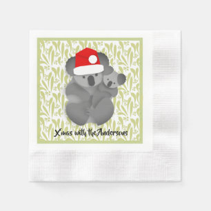 Christmas Koala and Joey Napkin