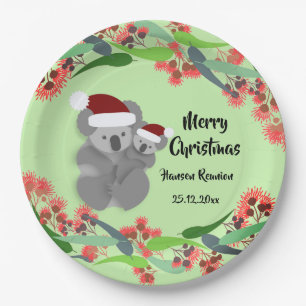 Christmas Koala and Joey Paper Plate