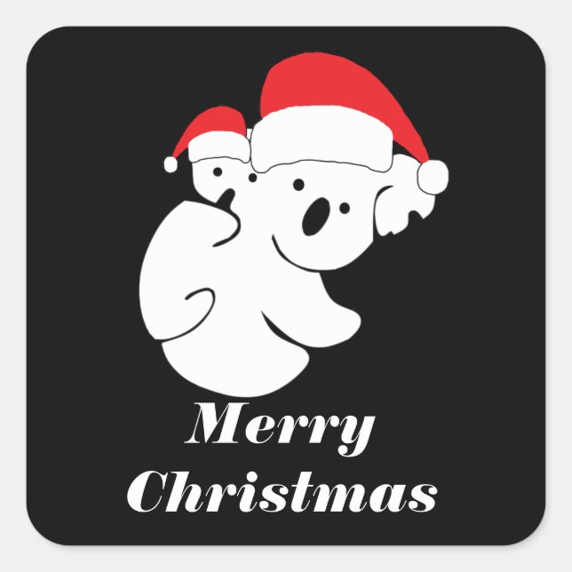 Christmas Koala Bears Square Sticker (Front)