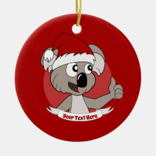 Christmas  koala cartoon ceramic ornament