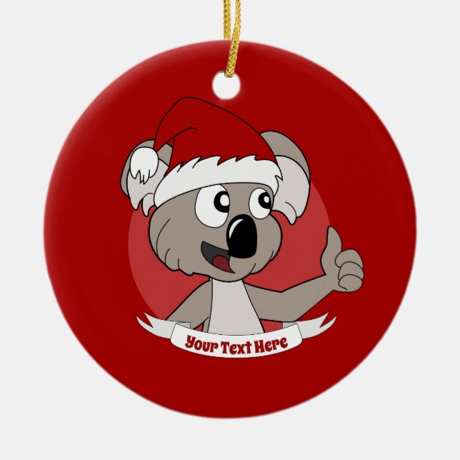 Christmas  koala cartoon ceramic ornament (Front)