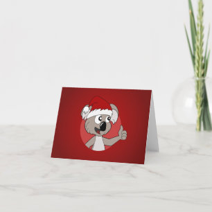 Christmas koala cartoon holiday card