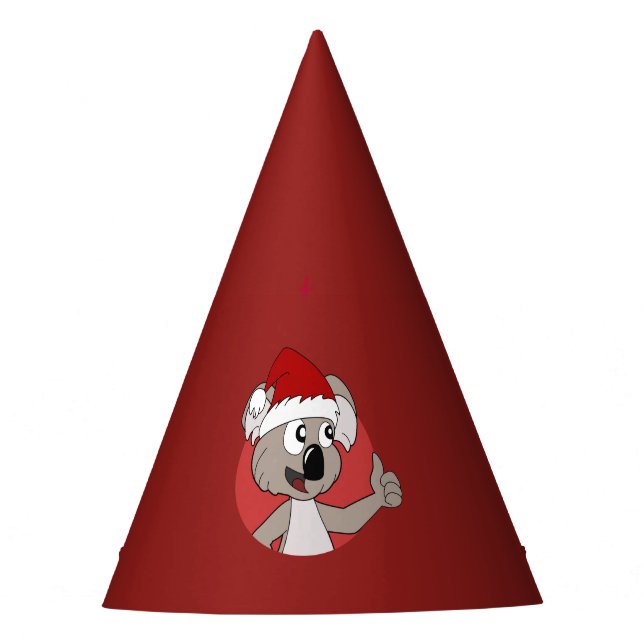 Christmas koala cartoon  party hat (Front)