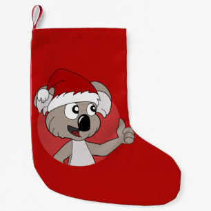Christmas koala cartoon small christmas stocking