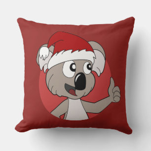 Christmas koala cartoon throw pillow