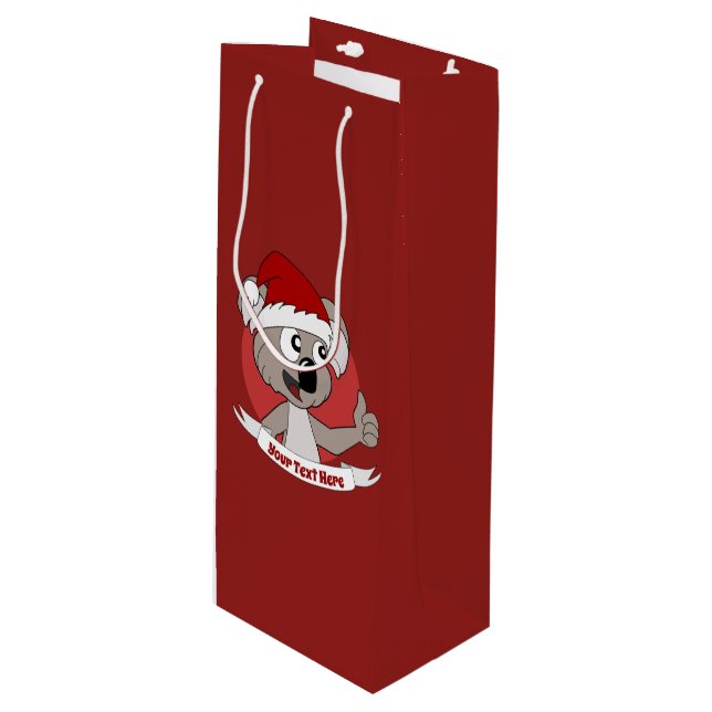 Christmas  koala cartoon  wine gift bag (Front Angled)