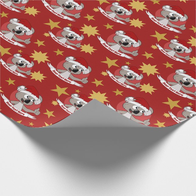 Christmas koala cartoon wrapping paper (Corner)