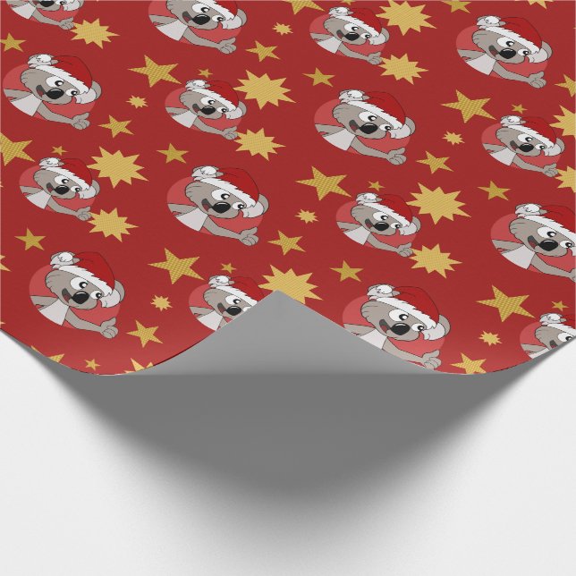 Christmas koala cartoon wrapping paper (Corner)