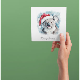 Christmas Koala, customisable Square Sticker Invitation