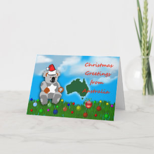 Christmas koala marsupial Australian Christmas Holiday Card