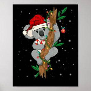 Christmas Koala Santa Sleigh Teacher Poster