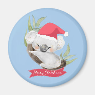 Christmas Koala Watercolor Magnet