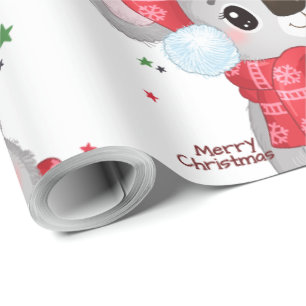 Christmas koala with Earmuffs Wrapping Paper