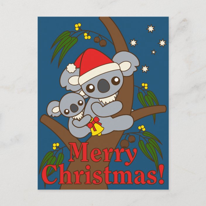 Christmas Koalas Holiday Postcard | Zazzle.com.au