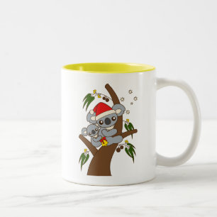 Christmas Koalas Two-Tone Coffee Mug