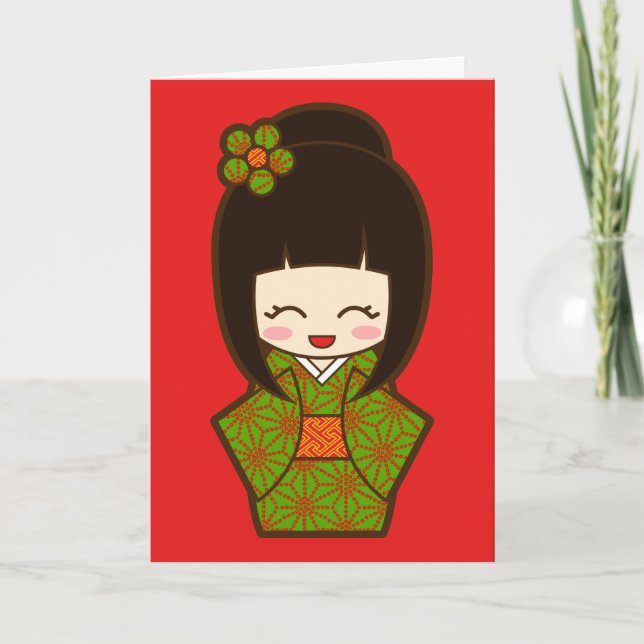Christmas Kokeshi Holiday Card (Front)
