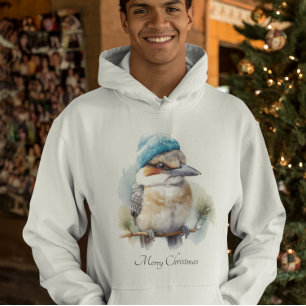 Christmas Kookaburra, customisable Hoodie