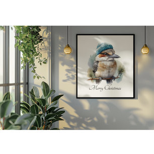 Christmas Kookaburra, customisable Poster