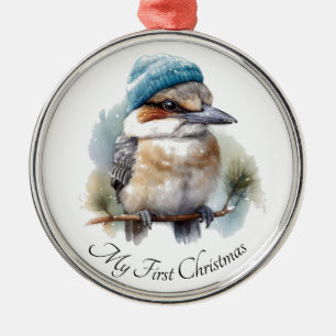 Christmas Kookaburra Ornament, customisable Metal Ornament