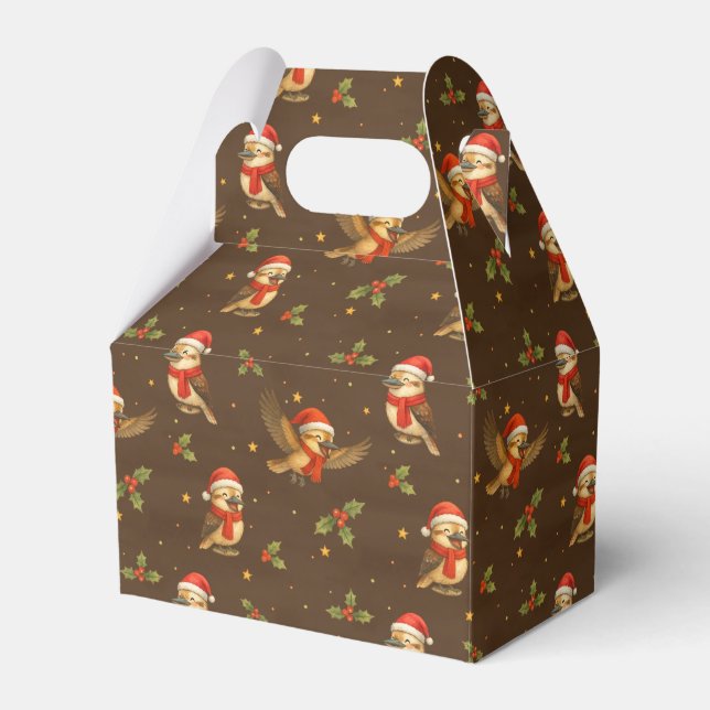 Christmas Kookaburra Watercolour Favour Box (Front Side)