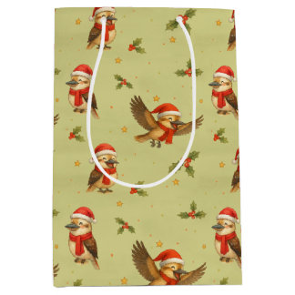 Christmas Kookaburra Watercolour Gift Bag