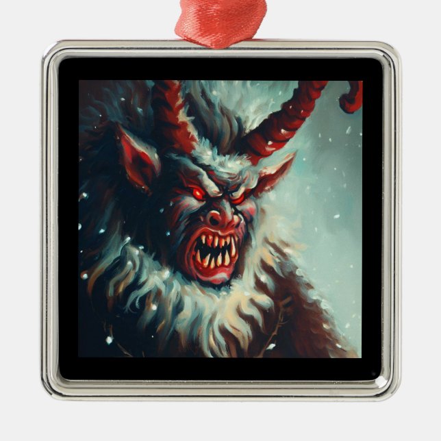 Christmas Krampus 3 Metal Ornament (Front)