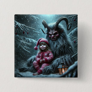 Christmas Krampus Button