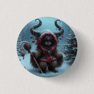 Christmas Krampus Button