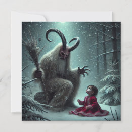 Christmas Krampus Flat Holiday Card