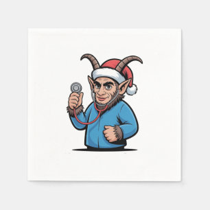 Christmas Krampus Nursing Scrubs Nurse Napkin