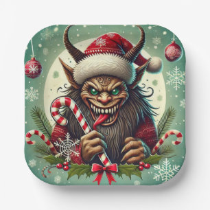Christmas Krampus  Paper Plate