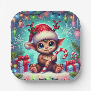 Christmas Krampus  Paper Plate