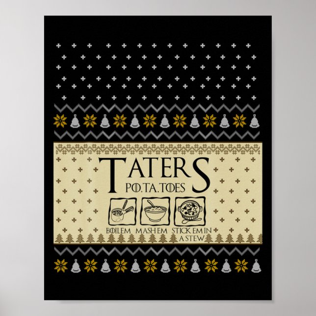 Christmas L O T R Taters Tatoes Boilem Mashem Ug  Poster (Front)