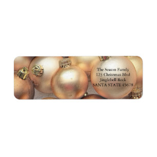 christmas label golden ornaments return address label