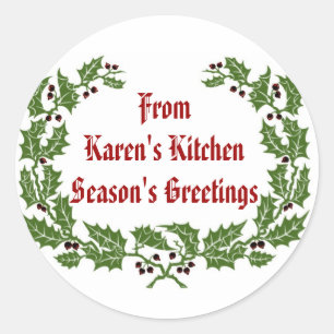 Christmas Label Season's Greetings baking, food
