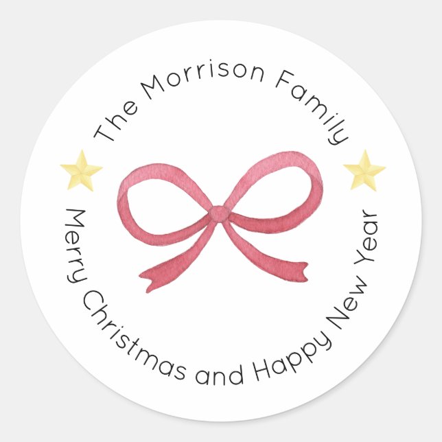 Christmas Labels, Christmas Stickers, Gift Classic Round Sticker (Front)