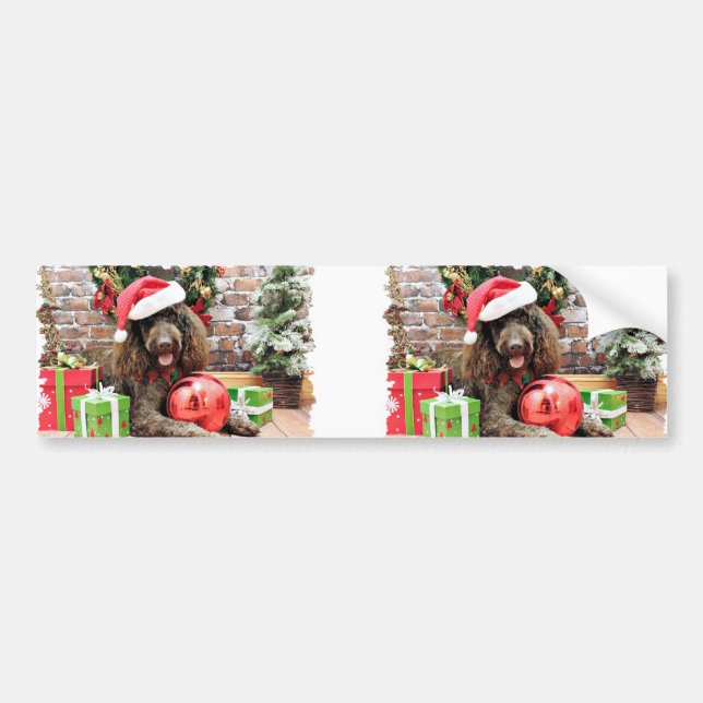 Christmas - LabraDoodle - Harley Bumper Sticker (Front)
