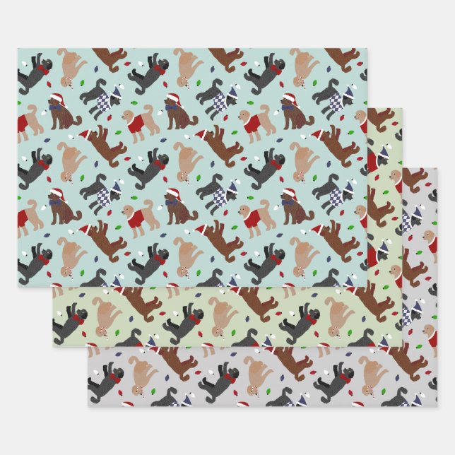 Christmas Labradoodle Wrapping Paper Sheets (Set)