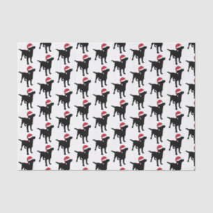 Christmas Labrador Black Dog In Santa Hat Tissue Paper