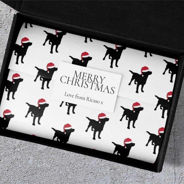 Christmas Labrador Black Dog In Santa Hat Wrapping Paper Sheet (Christmas Labrador Black Dog In Santa Hat Wrapping Paper Sheets by Ricaso. Lab retriever themed. )