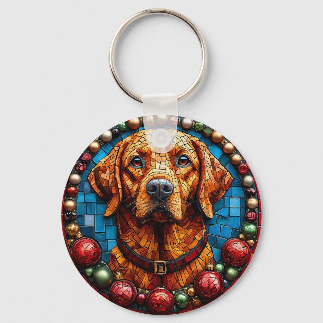 Christmas labrador dog key ring (Front)