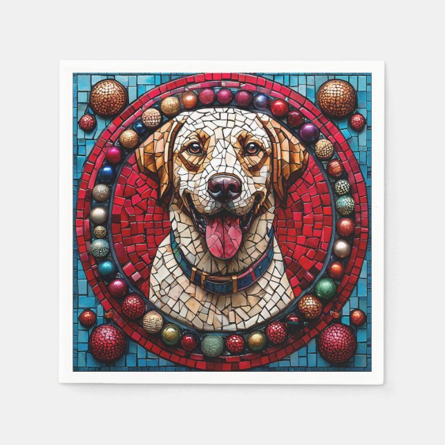 Christmas labrador dog napkin (Front)