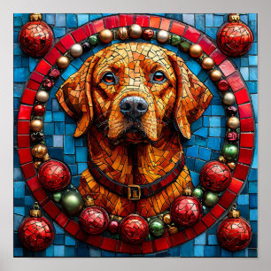Christmas labrador dog poster